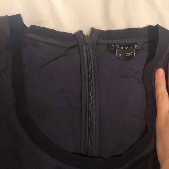 Theory Navy Silk Drawstring Jumpsuit - Picture 4 of 6